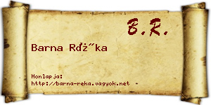 Barna Réka névjegykártya
